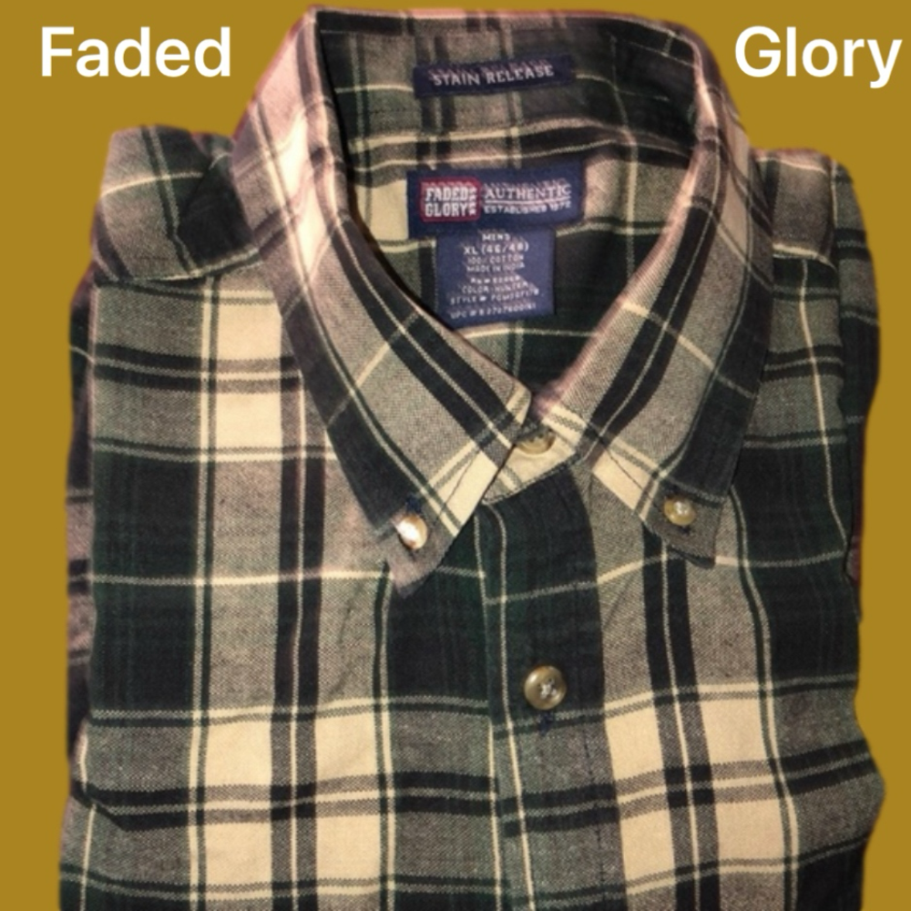 Faded Glory NWOTs XL Plaid Stain resistant shirt